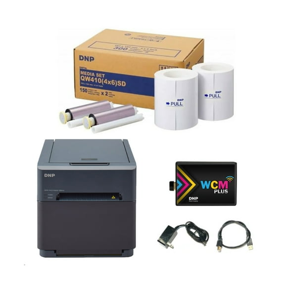 DNP QW410 4.5" Dye Sublimation Printer with WCM Plus Wi-Fi Module and 4x6" Printer Media Kit