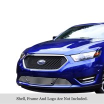 2013-2019 Ford Taurus All Model With Honeycomb Bumper 304 Stainless Steel Polished Finish 8X6 Horizontal Billet Stainless Steel Billet Grille