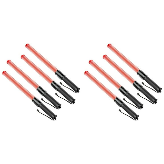 8Pack Traffic Wand 21Inch Led Traffic Control Wand Safety Light Wand with 2Flashing Modes Air Marshaling Signal Wand,8 Pack Traffic Wand,Red