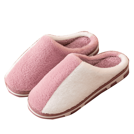 

Retro slippers warm and comfortable plush non-slip slippers fluffy memory foam