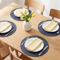 thumbnail image 2 of Round Placemats Set of 6 Plastic Placemats for Dining Table Decor Indoor Outdoor Washable Kitchen Table Mat Wipe Clean Blue 15x15inch, 2 of 6