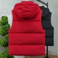 thumbnail image 3 of YueHuiYing Men Solid Fashion Winter Sleeveless Zipper Have Pockets Sleeveless Tanks Blouse Lightweight Jacket with Hood, 3 of 7