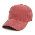 thumbnail image 2 of UTSJKR Unisex Corduroy Baseball Cap Classic Vintage Solid Color Adjustable Trucker Cap Hat for Outdoor Travel Watermelon Red, 2 of 3