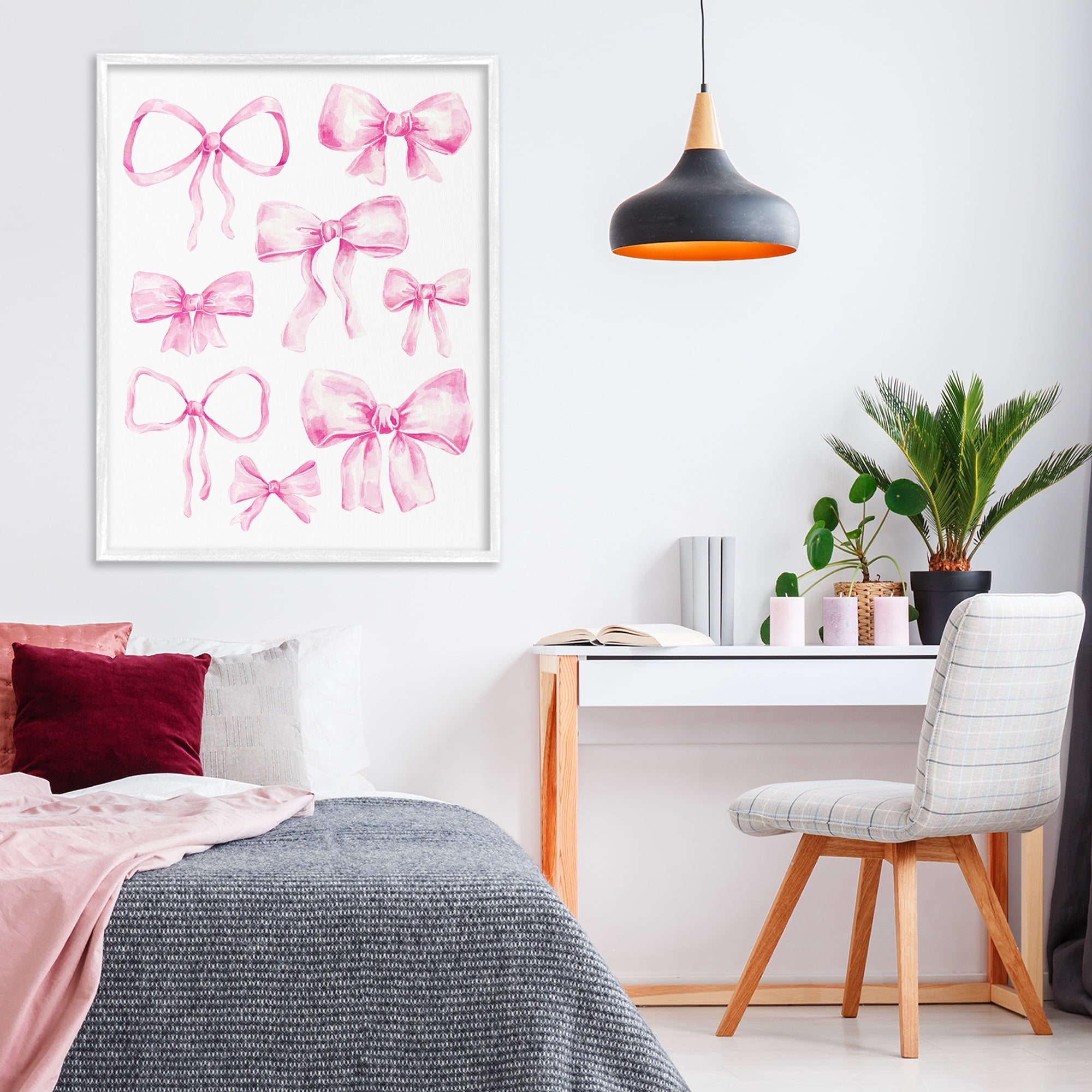 Stupell Industries Coquette Bow Collection White Framed Giclee Art, design by Bethany Sandoval