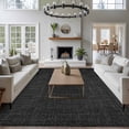thumbnail image 3 of 6'x9' Area Rugs, Black Burlap Texture Indoor Outdoor Area Rug for Living Room Bedroom, Farmhouse Vintage Black Washable Bathroom Rugs Kitchen Floor Carpet Mats Home Decor Aesthetic, 3 of 8