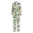 thumbnail image 5 of YDFCWXW Women's V-Neck Floral Print Pajama Set, Long Sleeve Button-Down Top and Pants, Soft Comfortable Nightwear Loungewear AG, L, 5 of 7