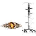 thumbnail image 3 of 10k Yellow Gold Vintage Style Genuine Round Citrine Scroll Ring, 3 of 5