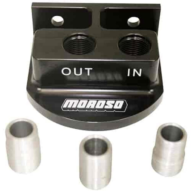 Moroso 23767 Remote Oil Filter Mount Top Port Style Billet Aluminum 10