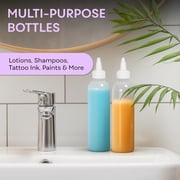 Twist Top Applicator Bottles, 8 OZ Crystal Clear, Squeeze Empty Plastic Bottles,