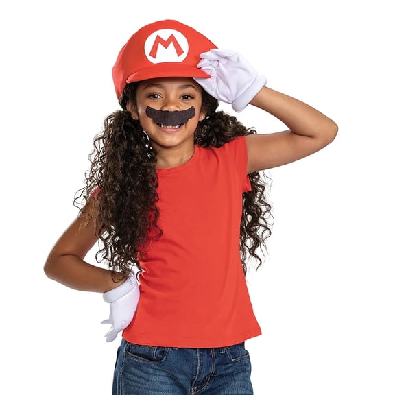 Disguise Boys' Super Mario Elevated Mario Classic Accessory Kit Costume - Size One Size Fits Most - Red