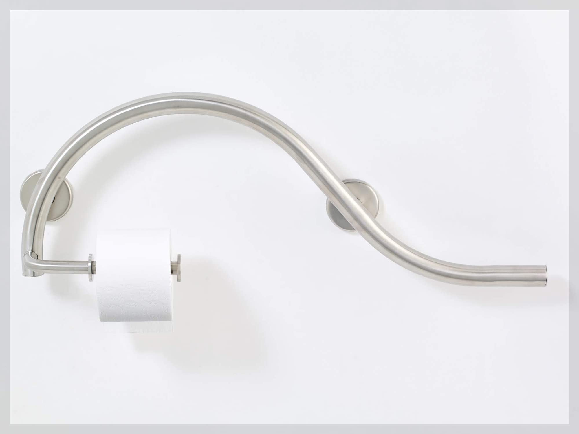 Grab Bar Toilet Paper Holder for Bathroom Safety/304 Stainless Steel/Right/Brushed Finish/ 30" x 11"