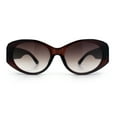 thumbnail image 5 of Womens Oversized Oval Mod Luxury Fashion Plastic Sunglasses All Brown, 5 of 8