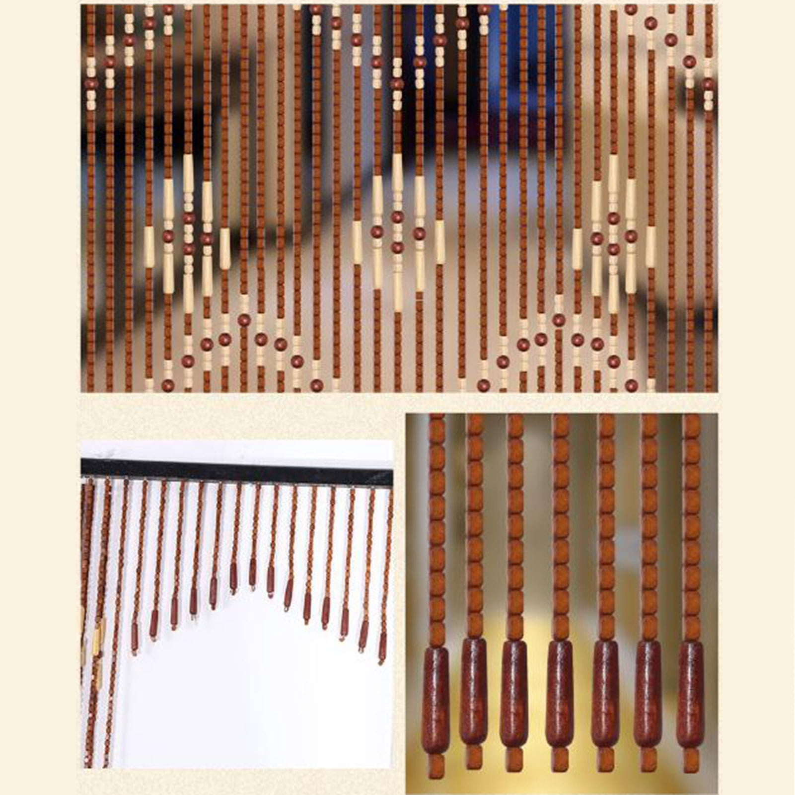 Bamboo Beaded Curtain for Door Doorway,Window Hanging Room Divider,Boho Rustic Home Decor,Hanging Wood Beaded Curtain for Doorways for Home Decor