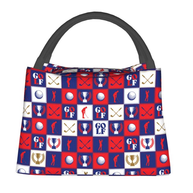 Fotbe golf Bolsa Térmica Portátil con Estampado, Bolsa de Entrega de Alimentos Aislada, Bolsa Reutilizable de Gran Capacidad para Comidas y Supermercado