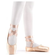Nexete Pointe Shoe Dance Ballet Point Slippers Ballet Flats Shoes with Ribbons &Toe Pads,Black Pink Red Color For Girls Women(Note: Order Same Street Size 1/2 -1 Up)