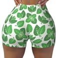 thumbnail image 2 of Fuzoiu Green Leaves Print Women's Workout Shorts,Workout Biker Shorts Women,Exercise Fitness Shorts,Scrunch Short, Athletic Shorts for Gym Yoga Running Sport Active-Medium, 2 of 8