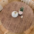 thumbnail image 1 of GFDYREE Round Vinyl Fitted Tablecloth with Flannel Backing Elastic Edge Plastic Table Cover Waterproof Table Cloth Stain-Resistant Wipeable for 45"-56" Round Table, 1 of 7