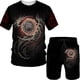 thumbnail image 5 of Conjunto de camiseta y pantalones cortos con estampado de dragón para hombre, chándal con estampado de dragón vintage impreso en 3D, camiseta Y2K, conjunto de verano de dos piezas, novedad de 2024, 5 of 5
