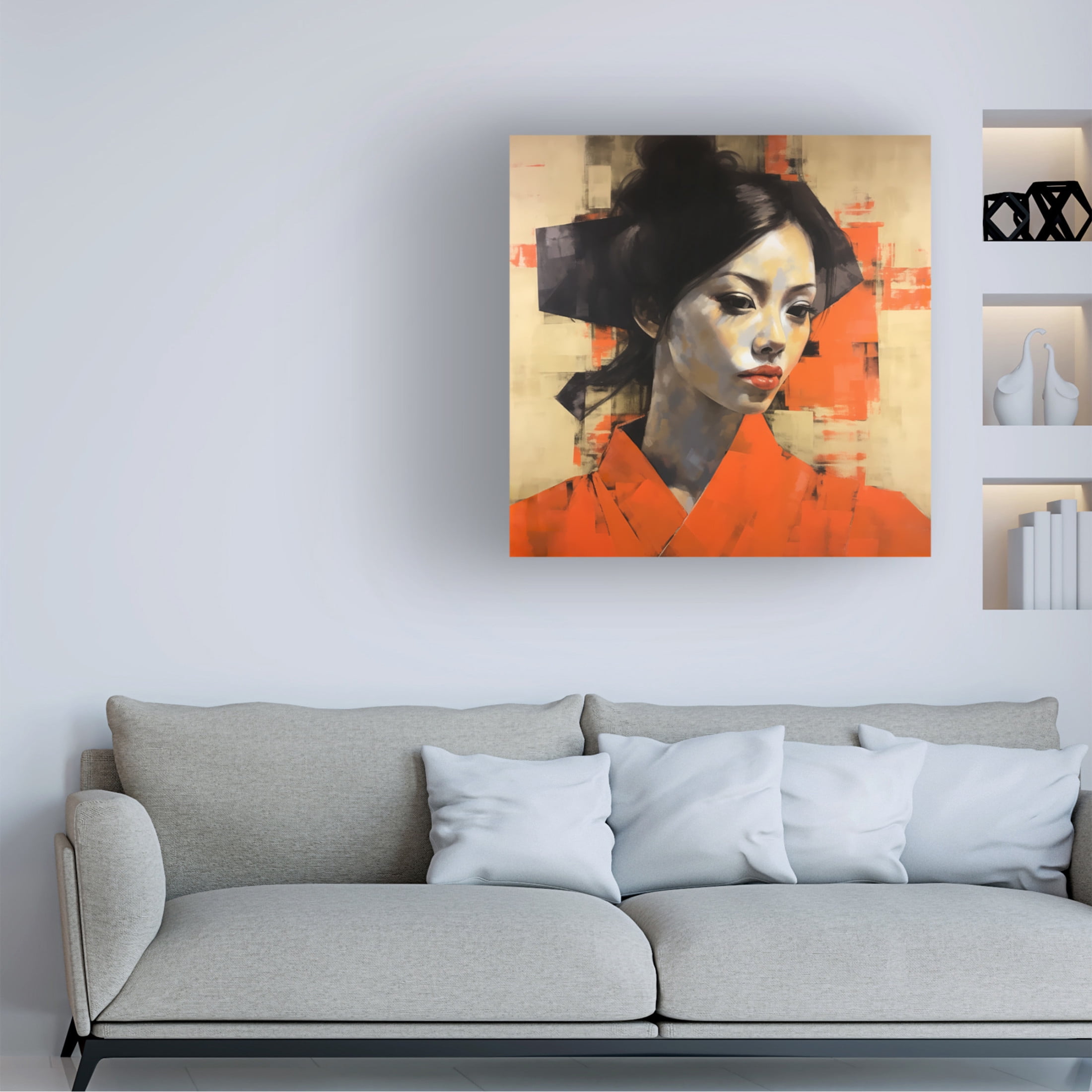 Canvas Wall Art - Ray Heere 'Colorful Model 5' Wall Art for Living Room, Bedroom, or Office Décor by Trademark Fine Art - 35 x 35 Inches