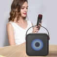thumbnail image 5 of Usloyux Microphone Portable Speaker Up To 65% Off, Wireless Microphone For Home Audio Karaoke Machine, Bluetooth 5.3 Rechargeable Pa System Stage Subwoofer, Portable Microphone Speaker, Black, 5 of 5
