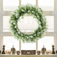 thumbnail image 7 of Unique Bargains Artificial Flower Wreaths Farmhouse Wreath Home Decoration Garland White, 7 of 7