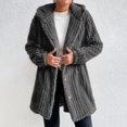 thumbnail image 2 of up to 60% off Gifts Weekly Deals 2023 Sweater Coat for Women Plush Coat for Women Loose Casual Solid Button up Cardigan Hooded Outwear Long Sleeve Cozy Fuzzy Fluffy Overcoat Winter Sweater Coat, 2 of 6