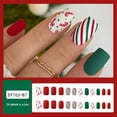thumbnail image 1 of Christmas 24PCs False Fake Nails Snowflake French Fake Nails Acrylic Nail A, 1 of 8