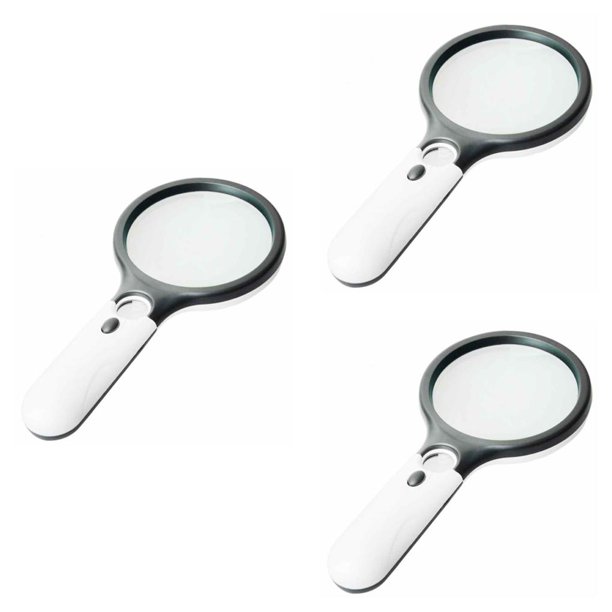 Scienceny 45X Handheld Magnifying Glass Portable Coin Light Detection Observation Jewelry Magnifier Detector Inspection with 3piezas Scienceny CBP018454