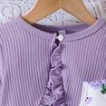 thumbnail image 5 of Spazoro Girls Floral Dress Set, Sleeveless Dress Casual Solid Knitted Ruffled Cardigan 2 PC Outfit Set for Kids Purple Size 4-5, 5 of 8