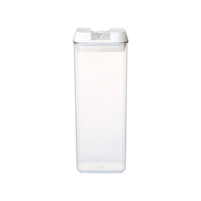 Tarro rectangular de almacenamiento de alimentos de cocina | Contenedor de grano hermético multifuncional | Recipiente de organización de plástico transparente | Tapa de hebilla sellada | Apilable
