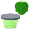 Silicone Collapsible Portable Bowl Expandable Bowl with Lid and Silicone Dish Sponge for Travel Camping Hiking