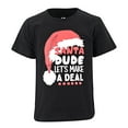 thumbnail image 1 of Boys Make A Deal With Santa Kids Christmas Shirt Clothes (10Y, Black), 1 of 5