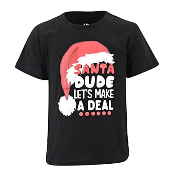 Boys Make A Deal With Santa Kids Christmas Shirt Clothes (10Y, Black)