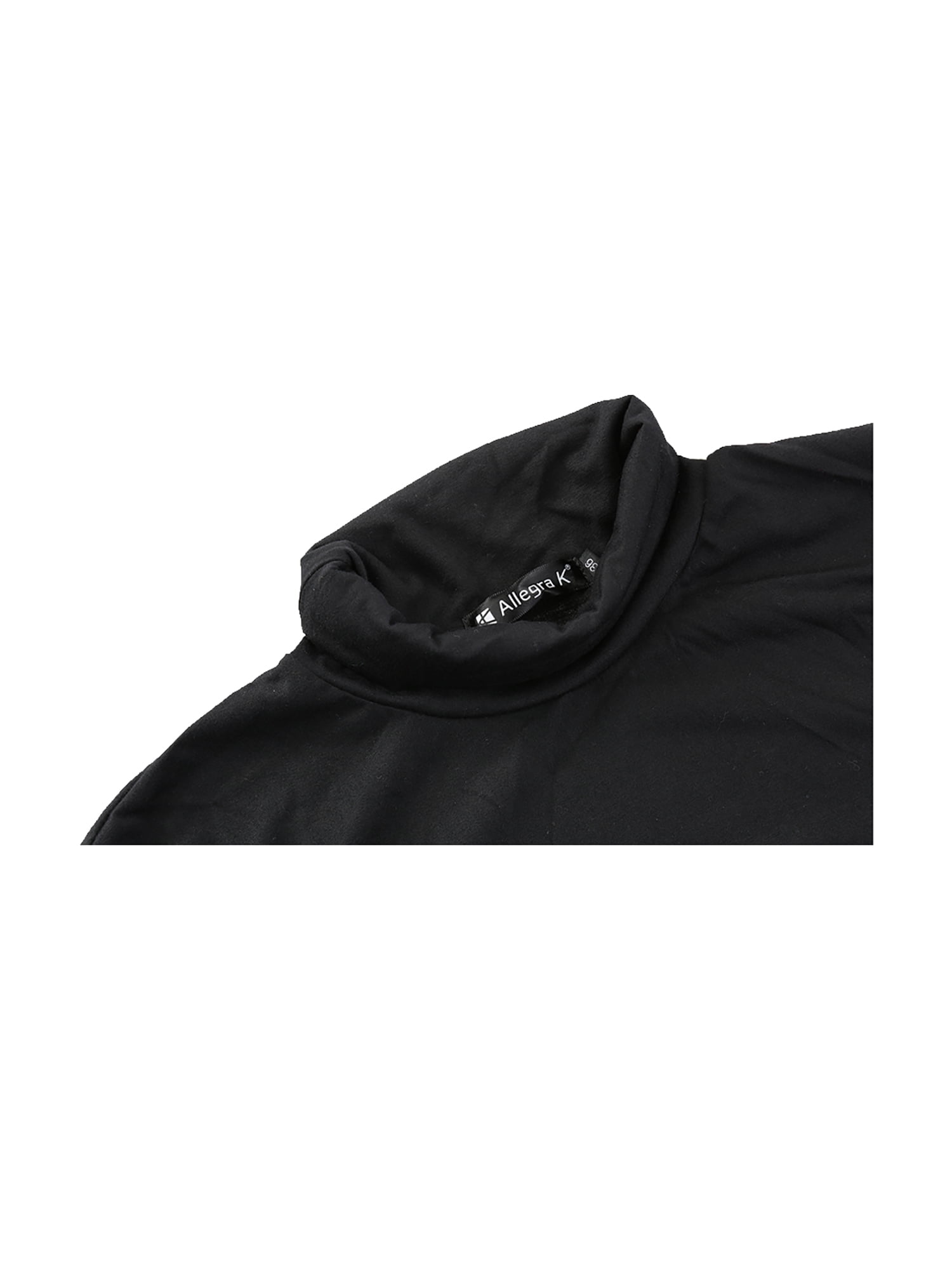 Unique Bargains Men's Pullover Lightweight Long Sleeve Top Turtleneck T-Shirt 46 Black