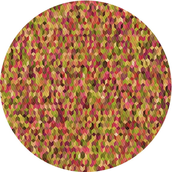 Ahgly Company Indoor Round Patterned Lava Red Area Rugs, 6' Round