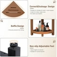 thumbnail image 4 of Shower Stool for Inside Shower, Corner Shower Bench Seat, HDPE Waterproof Shower Stool for Shaving Legs with Baffle Storage Shelf, Shower Seat/Foot Rest for Bathroom, Indoor/Outdoor Use, Teak, 4 of 17
