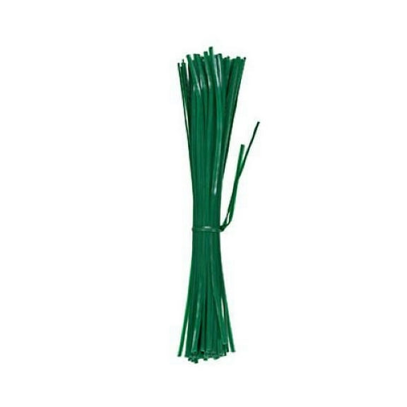 Midwest T002GT 100-Pack Of 8" Green Pre-Cut Plastic Coated Wire Garden Twist Ties - Quantity of 10