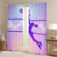 thumbnail image 2 of Manfei Volleyball Black Out Curtains,Sports Player Curtains Pack of 2 (42x63 Each),Pink Glitter Print Bedroom Curtains For Girl Boys,Microfiber Room Decoration, 2 of 6