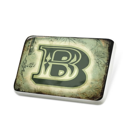 Porcelein Pin B Vintage circus characters, old green letter Lapel Badge – NEONBLOND