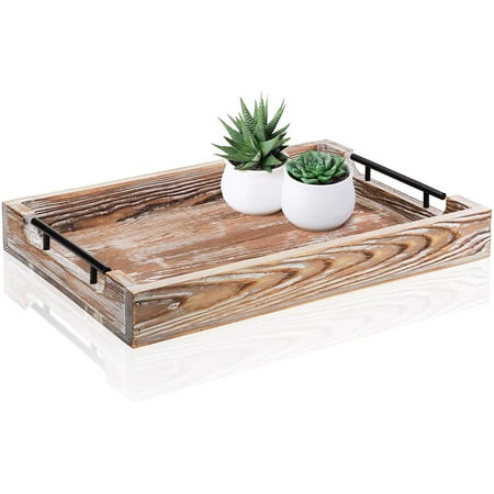 Large Ottoman Tray With Handles 20 X14 Coffee Table Rustic For Wooden Trays Serving Ottomans Home Decor Farmhouse Canada Large Ottoman Tray With Handles 20, Rustic Couch Table Tray