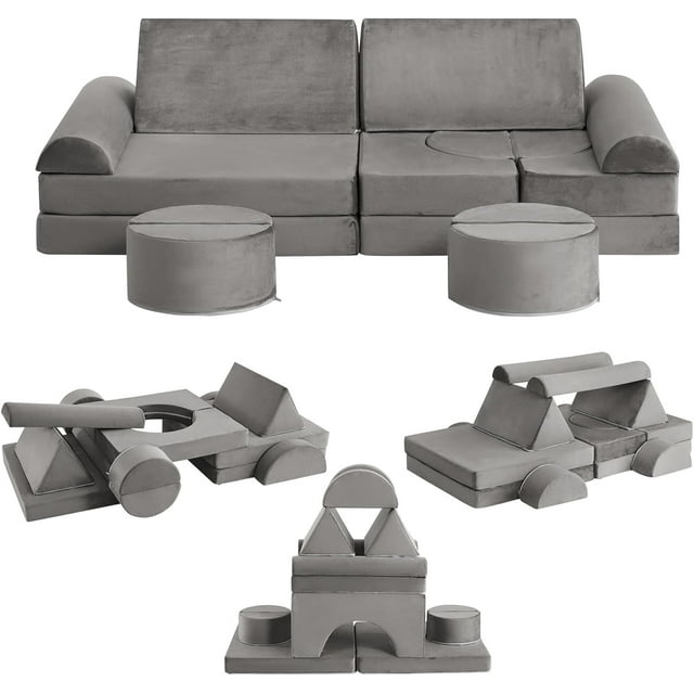 GarveeHome - Sofá Modular de Juego para niños, 15 Piezas para Sala de Juegos, sofá de Piso para niños y niñas, sofá de Pepita para niños, sofá de Juego Creativo para niños