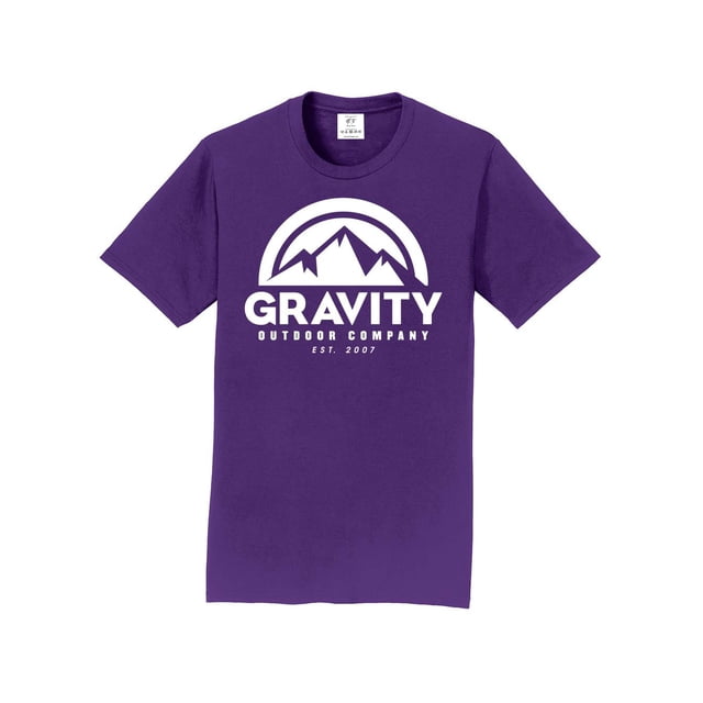 Gravity Outdoor Co. T-Shirt à Manches Courtes - Violet d'Équipe - Logo Blanc - TG