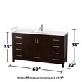 thumbnail image 4 of Wyndham Collection Sheffield 60" Solid Wood Single Bathroom Vanity in Espresso, 4 of 4