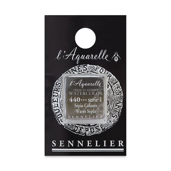 Sennelier French Artists' Watercolor, Half Pan, Warm Sepia S1