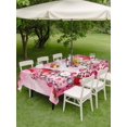 thumbnail image 3 of Outdoor Tablecloth with Umbrella Hole and Zipper, Valentine's Day Rectangle Table Cloth 52x70 Inch Waterproof Tablecloth, Watercolor Gnomes Roses Love Romantic Picnic Table Cover for Patio Camping, 3 of 7