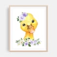 thumbnail image 2 of Duck, Farm Animals, Barn Animals, Barnyard, Purple Flowers, Gender Neutral Nursery - Illustration Watercolor Floral Animal Whimsical Unframed Wall Art Print 8 x 10 inches, 2 of 13