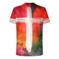 thumbnail image 5 of Mens T Shirts Plus Size Pack Men's Street Trendy Casual Cross Print Crew Neck Short Sleeve Shirts for Men Fashion Summer Tops on Sales(Yellow,M), 5 of 5