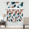 thumbnail image 4 of 3 Piece Kitchen Curtains Tiers and Valances Set, Thanksgiving Autumn Orange Tones Bohemian Floral Print Boho Rod Pocket Short Window Treatment Tiers Curtains Panel and Valance for Cafe Bathroom, 4 of 6