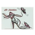 thumbnail image 1 of Pink Cutting Board, High Heel Shoes with Butterfly and Ribbon Ornamentals Be Grace Spruceness Theme, Decorative Tempered Glass Cutting and Serving Board, Large Size, Dried Rose Black, by Ambesonne, 1 of 1