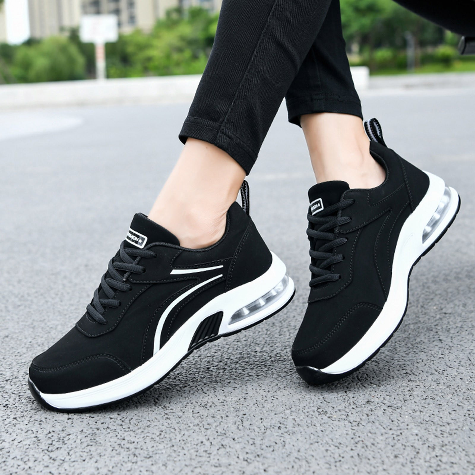 Womens Tennis Shoes Platform Clearance Comfy Breathable Running Shoes Soft  Supportive Lightweight Sneakers Size 8 Black - Walmart.com